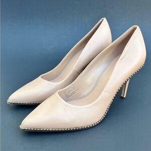 COACH Samantha Leather Pointed Pumps Beige Women's Size 7 US